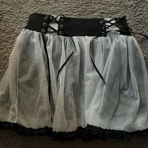 Black and white Goth/ Punk lace skirt.